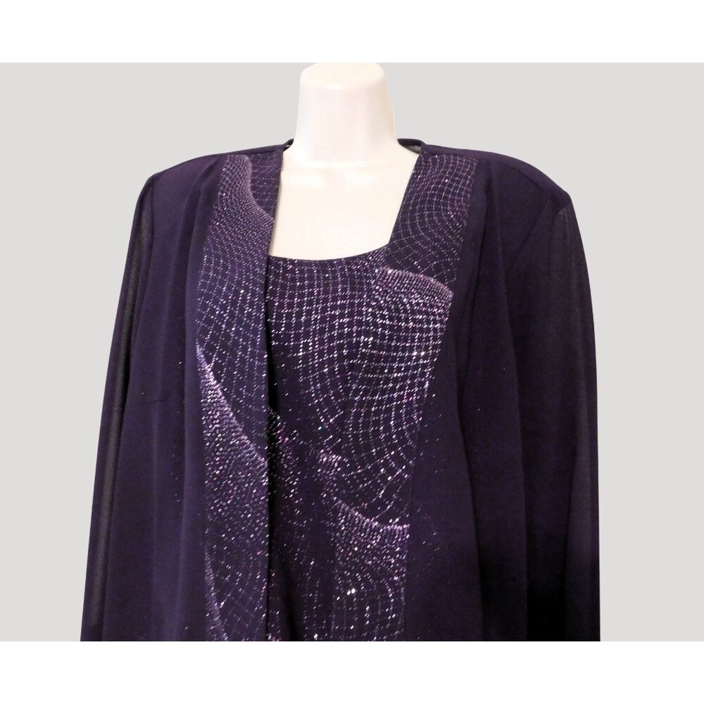 Dana Kay 3-Piece Formal Outfit Womens Size 14 Dark Purple Jacket Tank Skirt - Picture 4 of 14